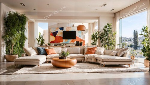 Vibrant Contemporary Living Room View