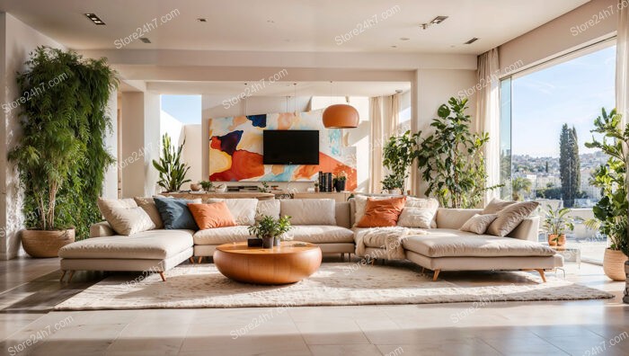 Vibrant Contemporary Living Room View