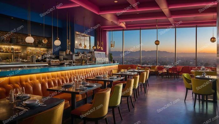 Vibrant California Sunset Restaurant View