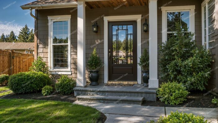 Inviting Home Entrance with Landscaping