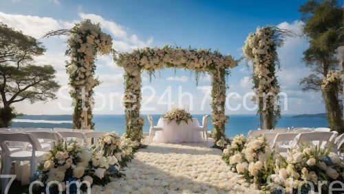 Elegant Seaside Wedding Ceremony Decor