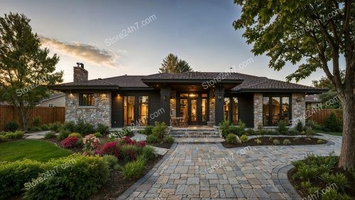 Contemporary Home with Stone Accents