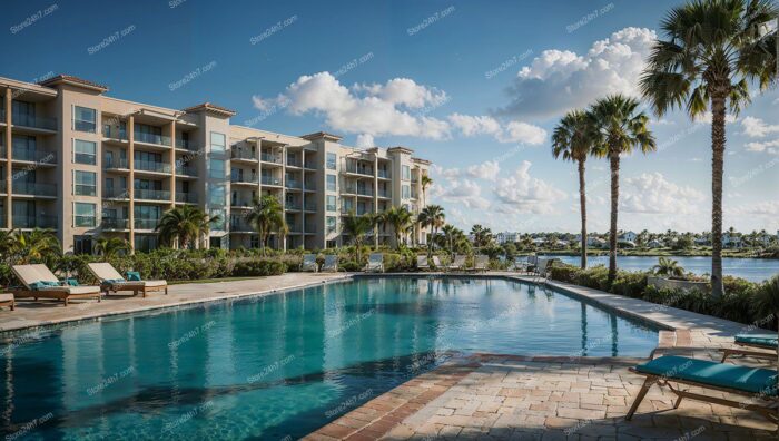 Tranquil Waterfront Condo with Palm Trees