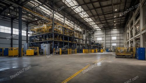 Modern Industrial Facility with Operational Equipment