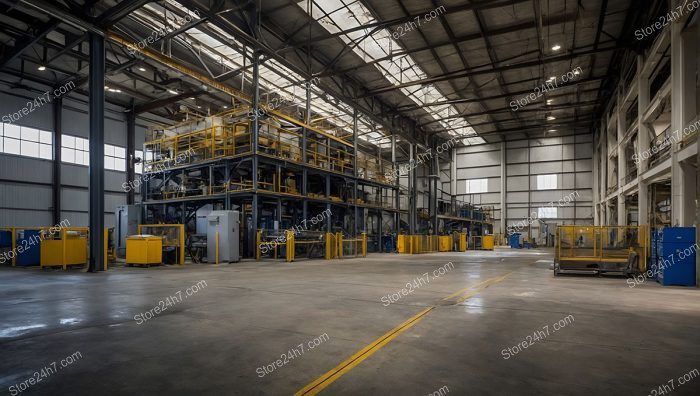 Modern Industrial Facility with Operational Equipment