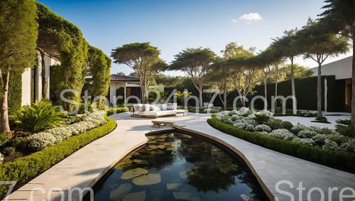Elegant Reflective Pool Garden Design
