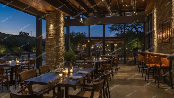 Rustic Arizona Bistro Evening Ambience