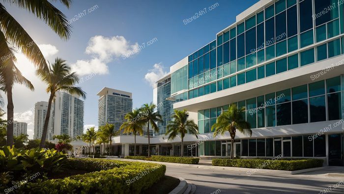 Sunny Coastal Office Building Facade