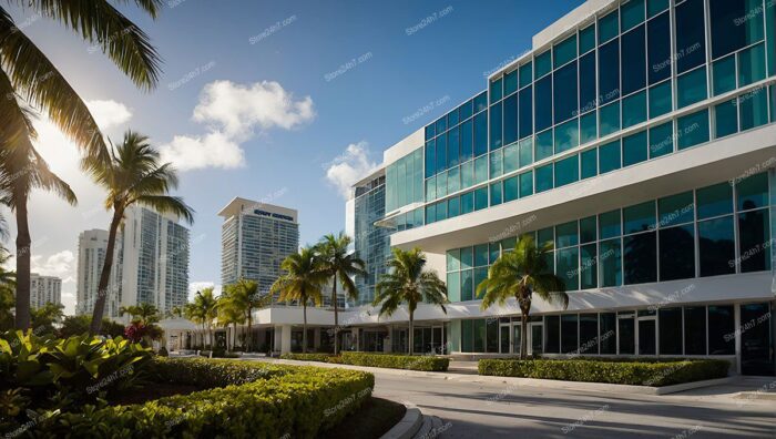 Sunny Coastal Office Building Facade