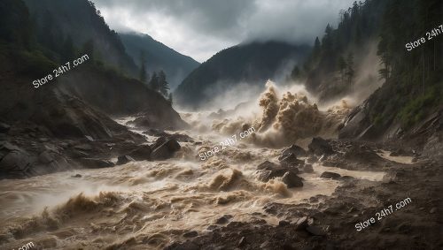 Majestic Mountain Mudslide Fury Unleashed