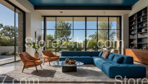 Chic Blue Sofa Living Room