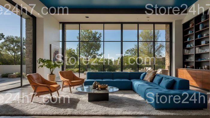 Chic Blue Sofa Living Room