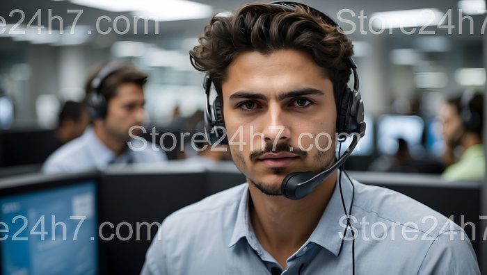 Call Center Agent Offering Tech Support