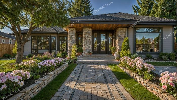 Modern Stone Front Single Home