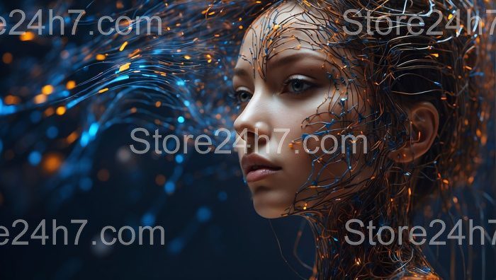Electrified Neural Web Envelops Beauty