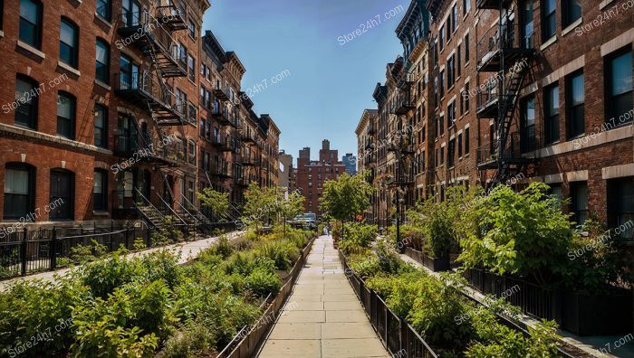 Brooklyn Street Serene Urban Greenery