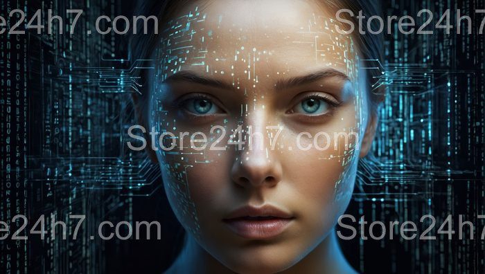 Technological Interface Human Cyborg Concept