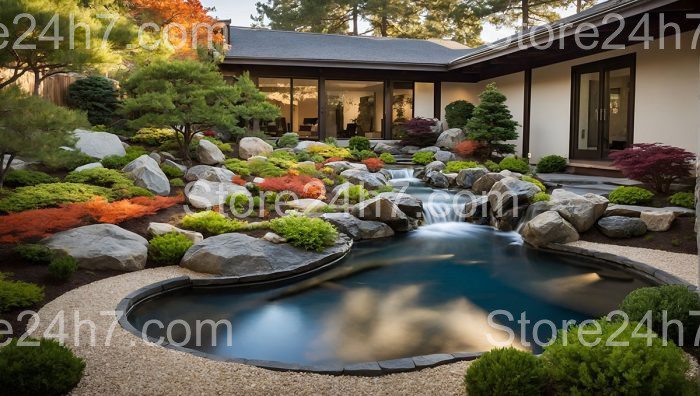 Serene Japanese Garden Pond Design