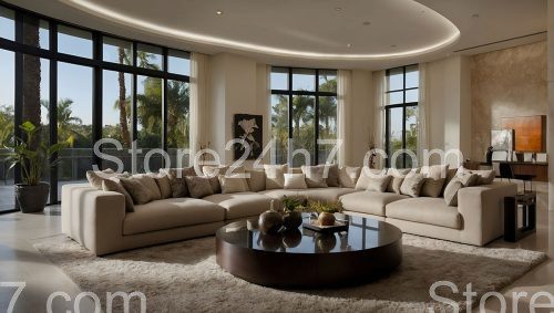 Luxurious Circular Sofa Living Space