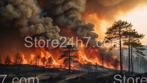 Blaze Engulfs Forest in Smoky Fury