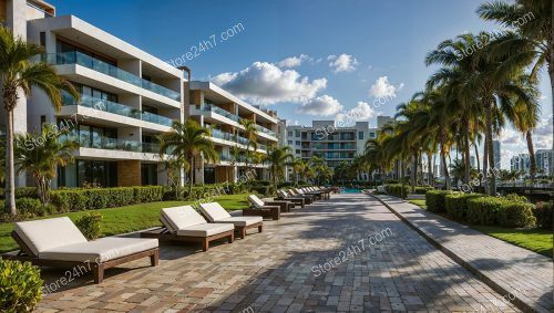 Luxurious Poolside Condominiums Palm Setting