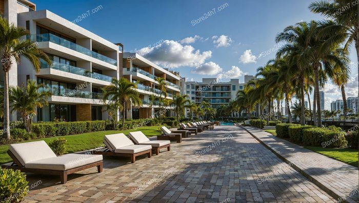 Luxurious Poolside Condominiums Palm Setting