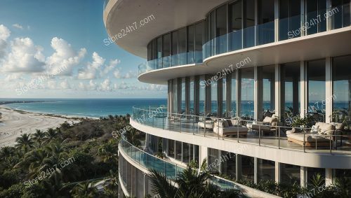 Elegant Beachfront Condo Curved Balconies