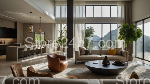 Modern Elegance in Spacious Living Room