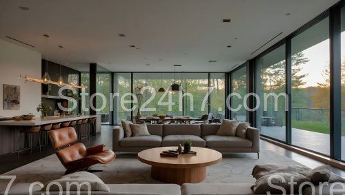 Spacious Living Room with Nature View