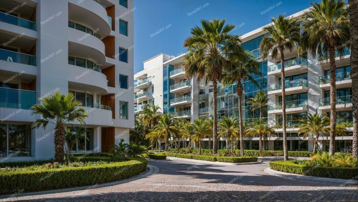 Secluded Condos Tropical Driveway Oasis