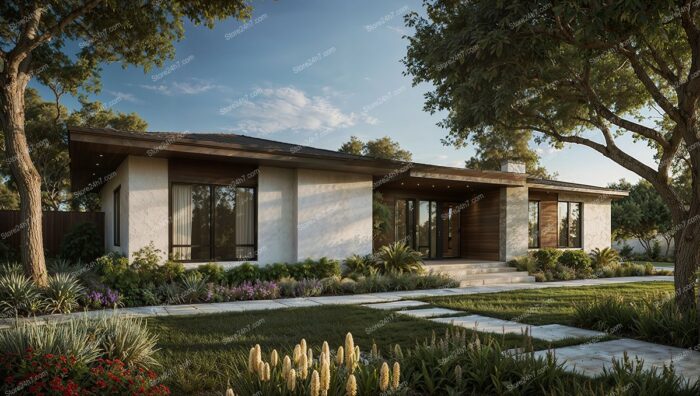 Modern Single-Family Home at Dusk