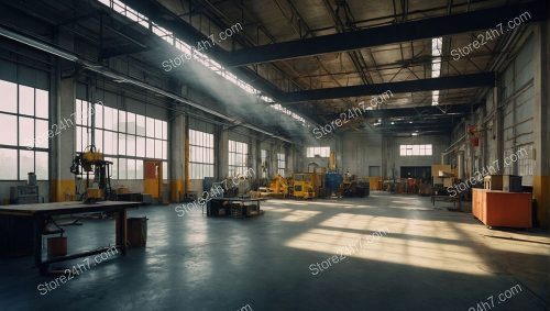 Active Industrial Workshop with Machinery
