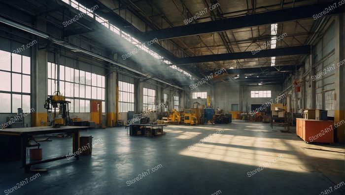 Active Industrial Workshop with Machinery
