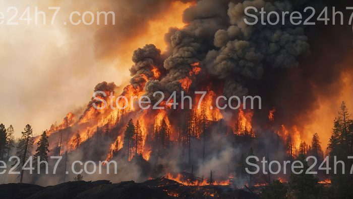 Majestic Forest Fire Unleashes Smoke Fury