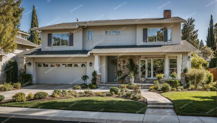 Contemporary Home with Landscaped Entrance