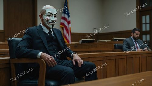 Guy Fawkes Masked Suspect in Court