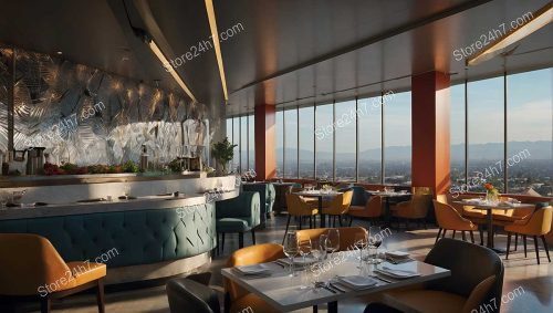 Modern California Restaurant Panoramic View
