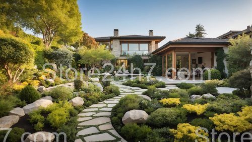 Sculpted Greenery Modern Home Landscape