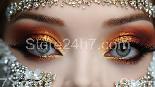 Golden Eyeshadow Luxurious Lashes Artistry