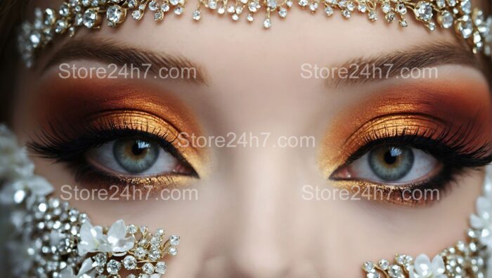 Golden Eyeshadow Luxurious Lashes Artistry