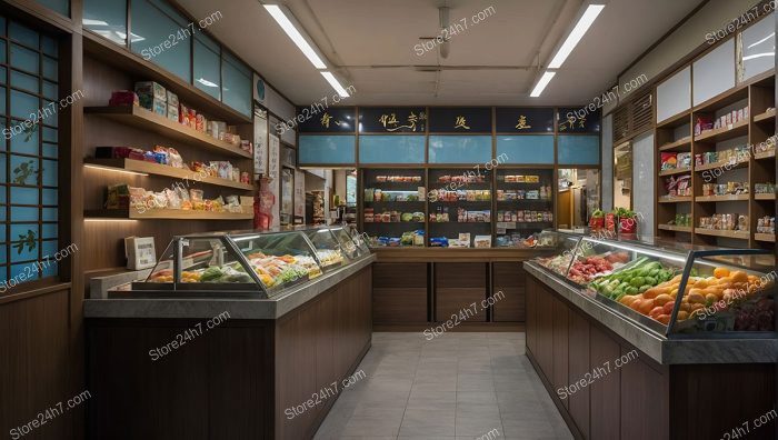 Elegant Asian Grocery Store Interior