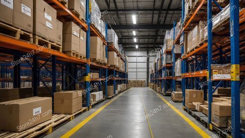 Modern Fully Stocked Warehouse Aisle