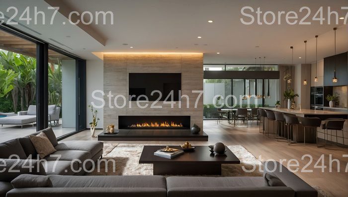 Sophisticated Living Room with Fireplace