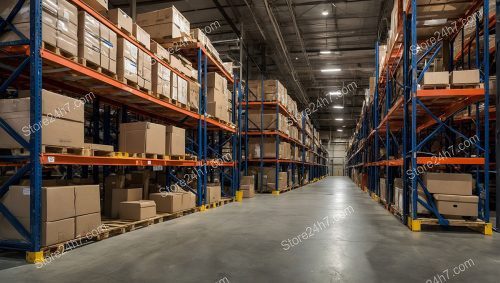 Efficient Warehouse Storage Aisle View
