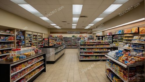 Well-Stocked Grocery Store Aisle