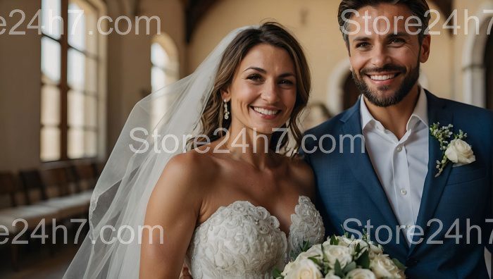 Radiant Couple at Dreamy Wedding