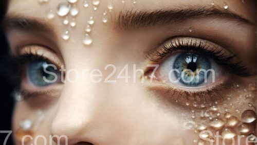 Ethereal Eye Water Droplets Portrait