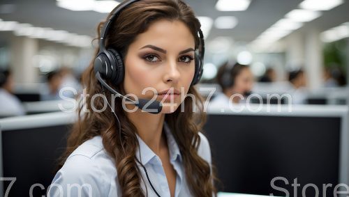Focused Call Center Agent Providing Support