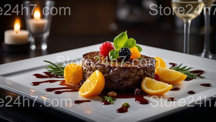 Succulent Steak with Colorful Garnishes