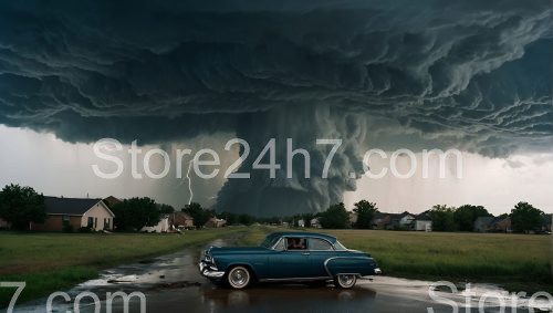 Vintage Car Escapes Imminent Tornado